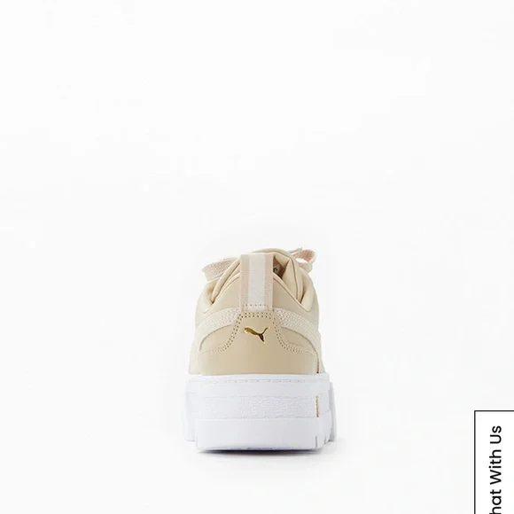 Puma Beige and White Women's Sneakers - Picture 3 of 9